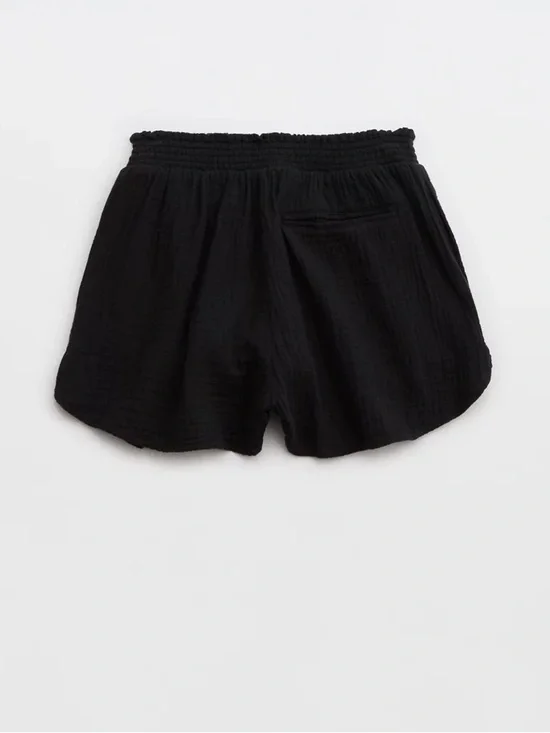 AERIE 100% Cotton Black Gauzy High Waisted Shorts with Pockets EUC L - Picture 3 of 8